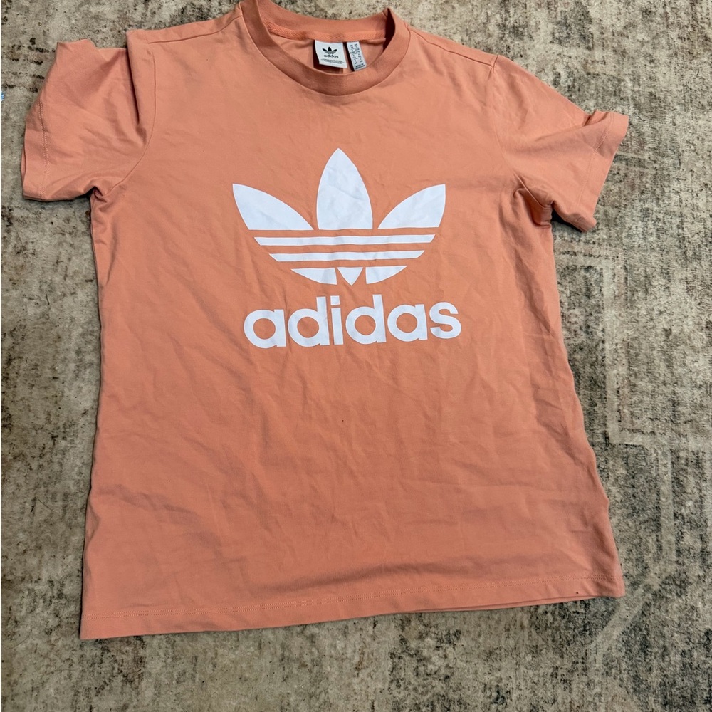 adidas Peach Crew Neck Tee with Trefoil Tag